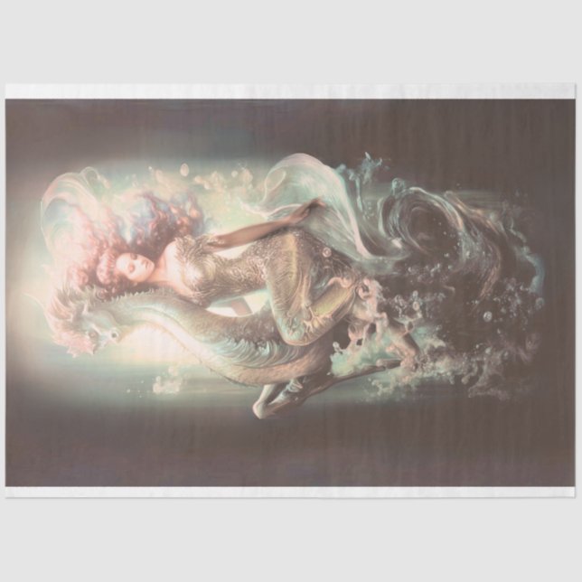 Papel De Seda Desacoplamento Sereia de Cavalo Marinho (Frente )