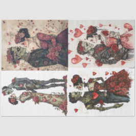 Papel De Seda Desacoplar 4 designs Românticos Frankenstein & Wif