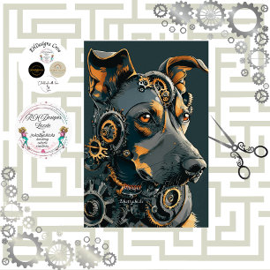 Papel De Seda Desacoplar Cão Steampunk Steampunk Steampunk