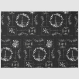 Papel De Seda Desacoplar Ephemera Negra Torre Eiffel Vintage