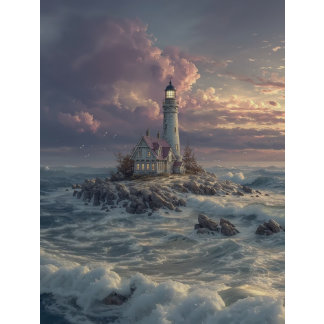 Papel De Seda Desacoplar Lighthouse Stormy Seas