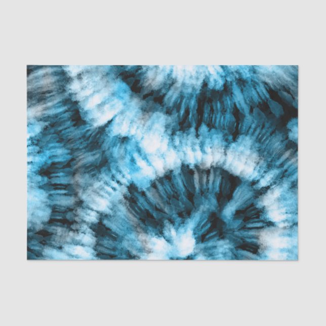 Papel De Seda Desacoplar Marinho de Aquarela Azul Coluna (Frente )