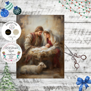 Papel De Seda Desagrupar Natividade Cena Jesus Mary Joesph