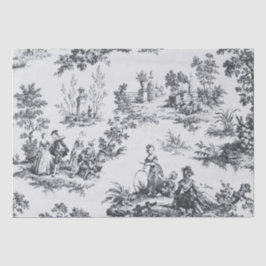 Papel De Seda Desanexação a preto e branco do toile de jouy