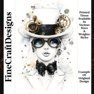 Papel De Seda Desanexação Chic Sophisticated Steampunk Feminino 