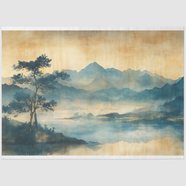 Papel De Seda Desanexação de Pintura na Paisagem Chinesa (Frente )