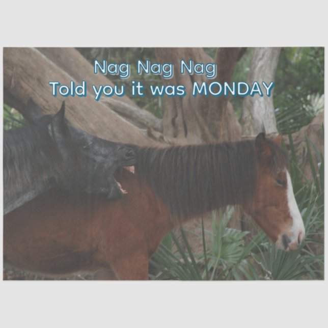 Papel De Seda Desanexar Impressão de Cavalo Humoroso Personalizá (Frente )