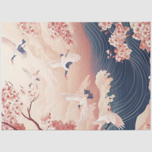 Papel De Seda Desanexar Paisagem Japonesa Atmosfera Romântica