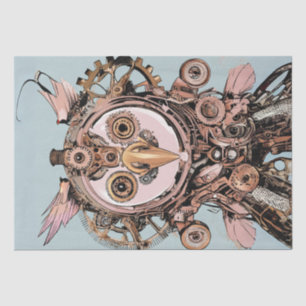 Papel De Seda Desaparece Steampunk Pink Owl Gizmo Hootsworth