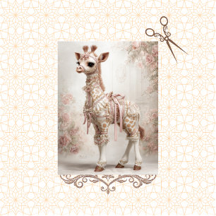 Papel De Seda Desaparecer Fantasia Girafa Vitoriana Lace Rosa
