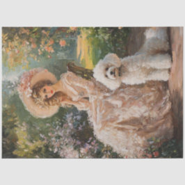 Papel De Seda Descamação Cão-de-Dama e Poodle Vintage