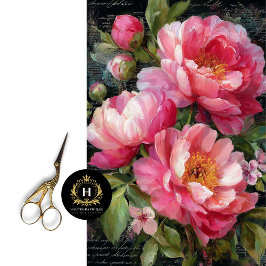 Papel De Seda Descamação da Flor de Peony Rosa-Blush