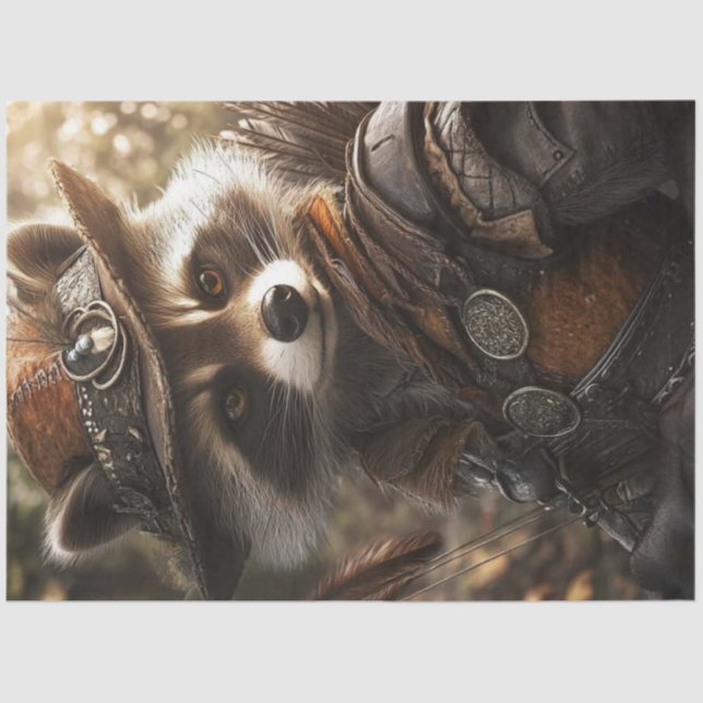 Papel De Seda Descamação da guaxinim-antropomórfico Robyn Hood (Frente )