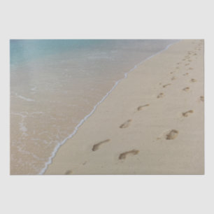 Papel De Seda Descamação das Pegadas de Areia do Fundo do Ocea
