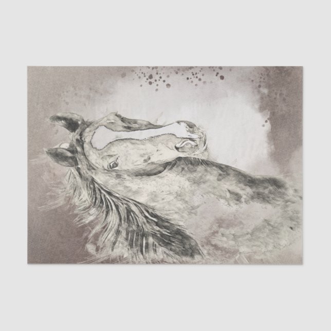 Papel De Seda Descamação de Desenho de Cavalo Saddlepurado Ameri (Frente )