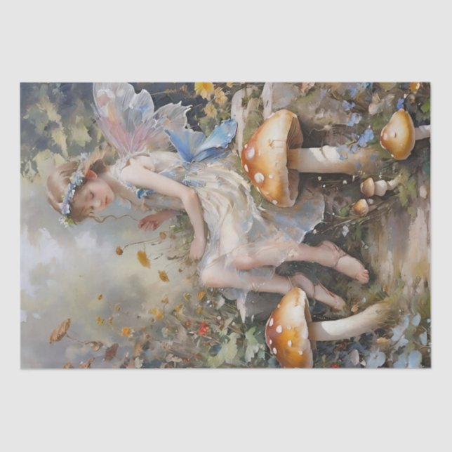 Papel De Seda Descamação de fadas de cogumelo (Frente )