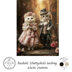 Papel De Seda Descamação De Gatos Antropomórficos Vintagem