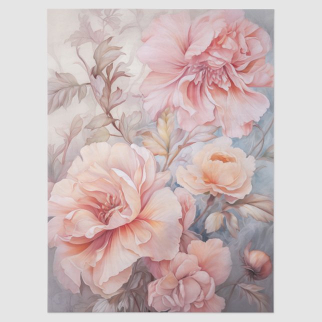 Papel De Seda Descamação do Buquê Floral Rosa-Grande (Frente )