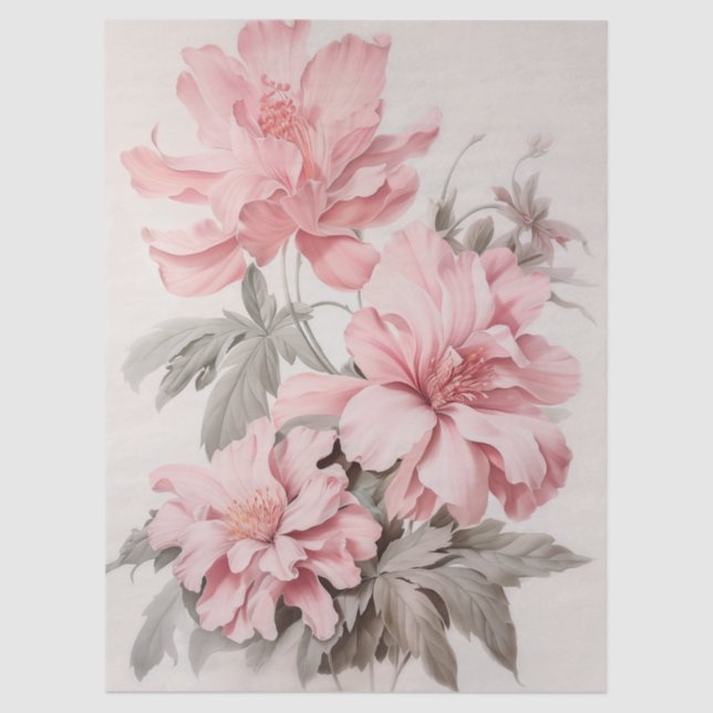 Papel De Seda Descamação do Buquê Floral Rosa-Grande (Frente )