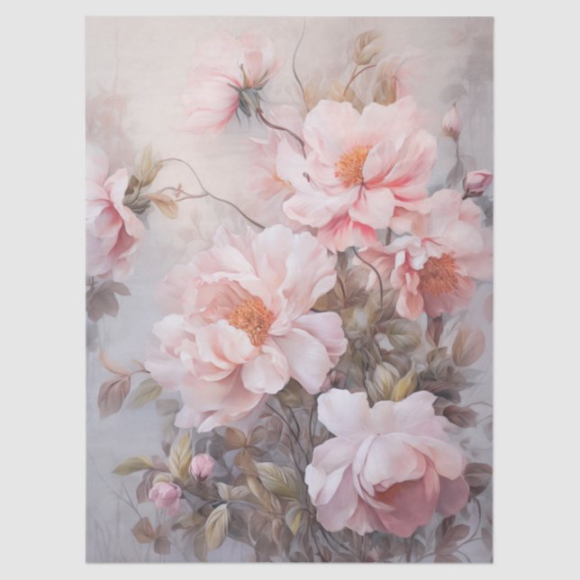 Papel De Seda Descamação do Buquê Floral Rosa-Grande (Frente )