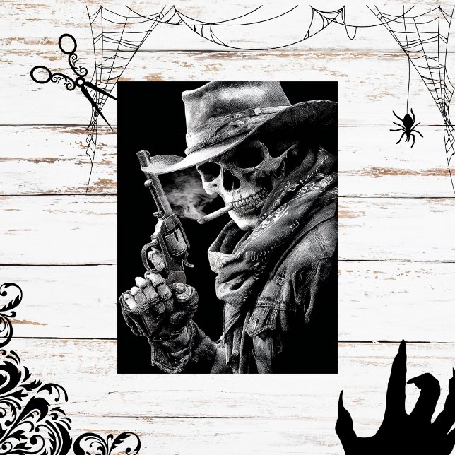 Papel De Seda Descamação do Esqueleto Gótico Fumante (Criador carregado)