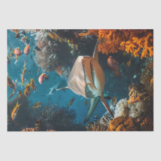Papel De Seda Descamação do Mundo da Água do Oceano Tubarão