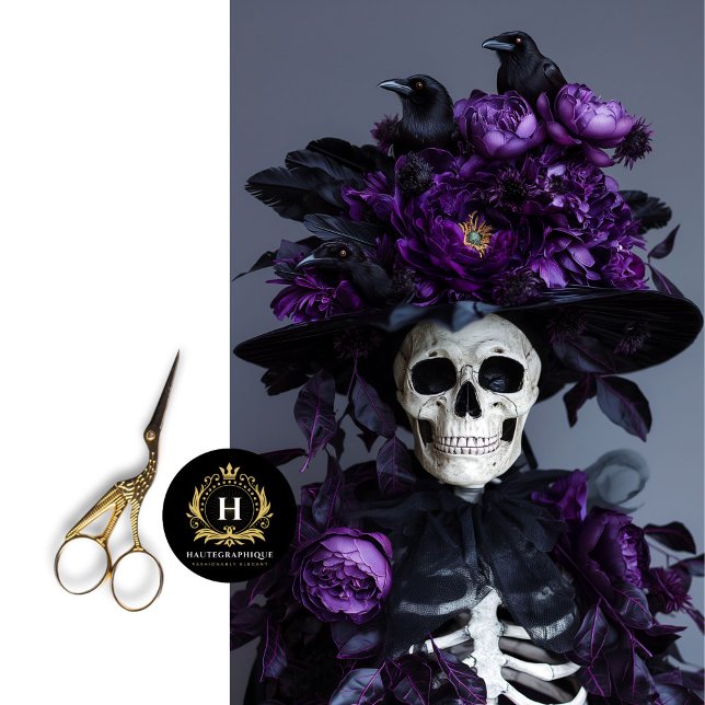 Papel De Seda Descamação do Skeleton Raven Gótico Roxo (Criador carregado)