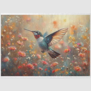 Papel De Seda Descamação Floral de Hummingbird Trocado por Ruby