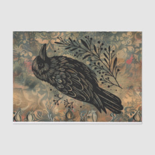Papel De Seda Descamação Floral de Raven Vintage Escura
