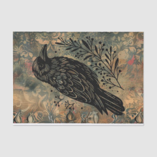 Papel De Seda Descamação Floral de Raven Vintage Escura