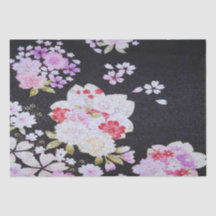 Descamação Floral Kimono Púrpura Negra