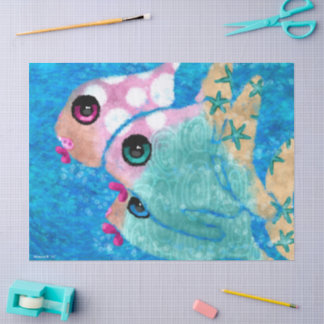 Papel De Seda Descamação Marítima Náutica de Peixes Abstrato