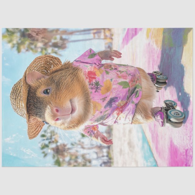 Papel De Seda Descamação - Pista Branca-de-Obra no Oceano (Frente )