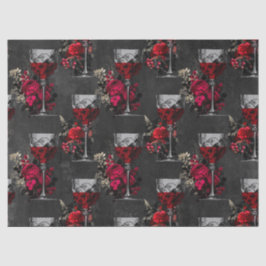 Papel De Seda Descamas e Rosas de vinho