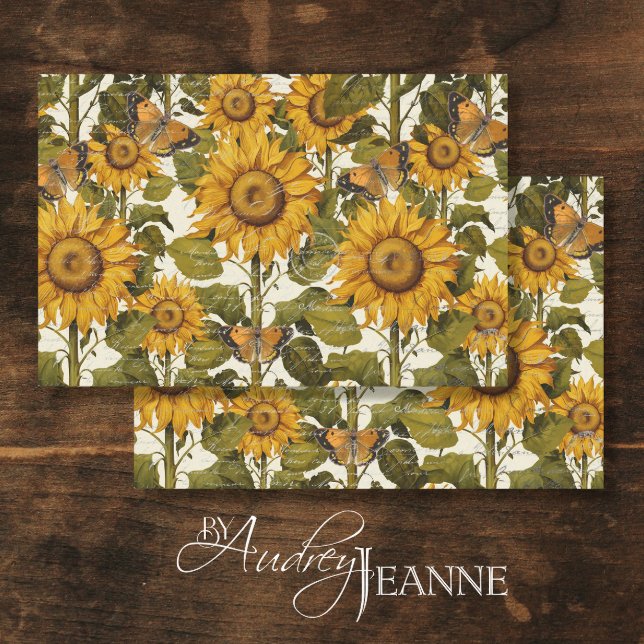 Papel De Seda Descaptação da Borboleta Floral de Girassol (Criador carregado)