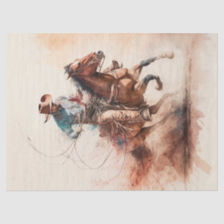 Papel De Seda Descaptação de Cowboy Western Watercolor