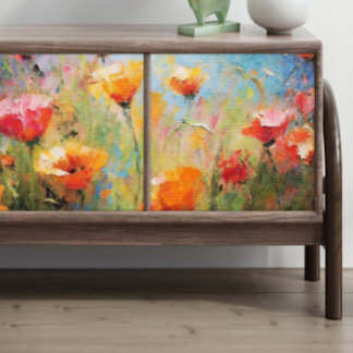 Papel De Seda Descaptação de Flores de Campo de Pintura de Óleo
