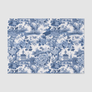 Papel De Seda Descaptação de Pintura Floral Branca Chinoiserie A