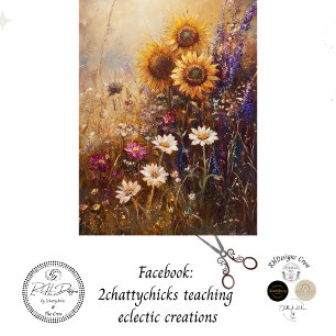 Papel De Seda Descaptação Vintage Pintura Girassol e flores silv