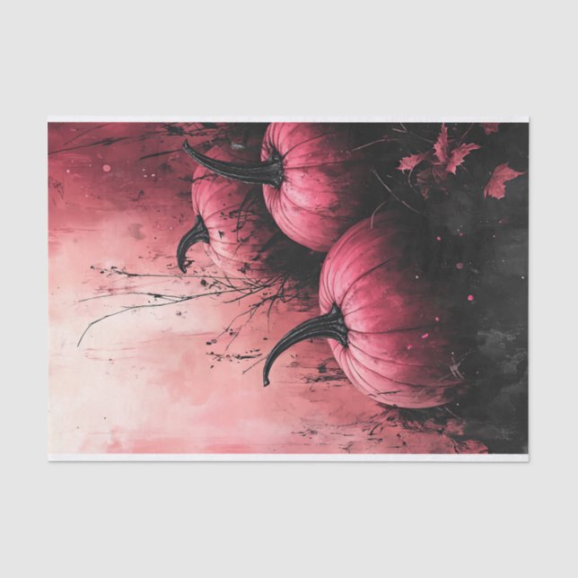 Papel De Seda Descarte de Abóbora Preto e Rosa (Frente )