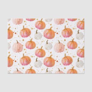Papel De Seda Descarte do Padrão de Pumpkin do Autumn Watercolor