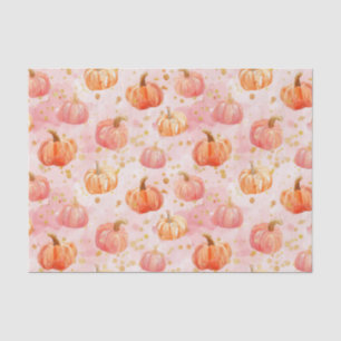 Papel De Seda Descarte do Padrão de Pumpkin do Autumn Watercolor