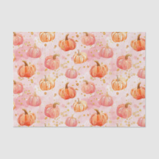 Papel De Seda Descarte do Padrão de Pumpkin do Autumn Watercolor