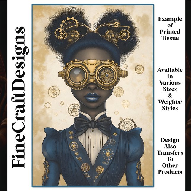 Papel De Seda Descoberta Belo Steampunk Azul Female P3 (Criador carregado)
