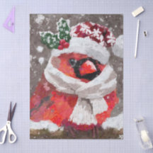 Descoberta de Natal do Cardeal Bird Scarf Hat Snow