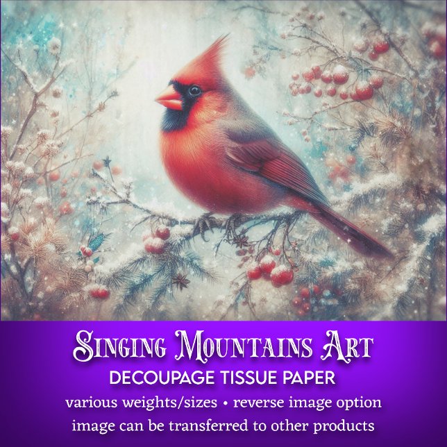 Papel De Seda Descolagem Cardinal da Woodland de inverno (Criador carregado)