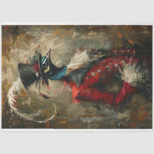 Papel De Seda Descolagem Pintada com Óleo de Vintagem