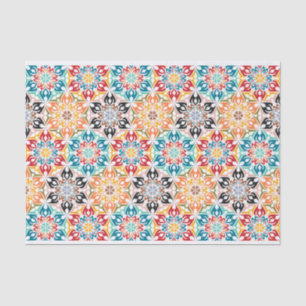 Papel De Seda Desconexão Geométrica de Padrão Floral