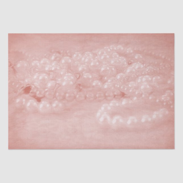 Papel De Seda Descopaginação das Pérolas Brancas Rosa com Ângulo (Frente )