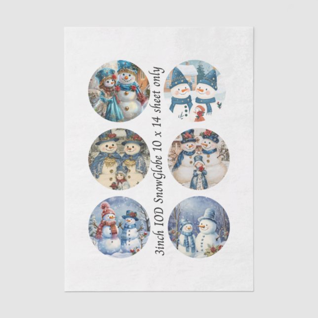 Papel De Seda Descoupagem 3" Molde de Globo de Neve Natal  (Frente )